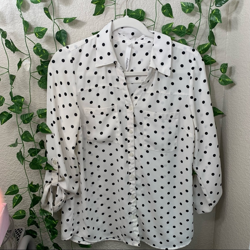 NY Collection Button Down Blouse